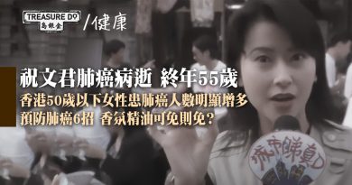 祝文君肺癌 病逝終年55歲　50歲以下女性患肺癌明顯增多　6招預防肺癌　香氛精油可免則免？