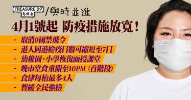 防疫措施放寬 ！4月起港人回港檢疫日數縮短至7日　恢復晚市堂食　每枱最多4人　一文睇清全部放寬措施