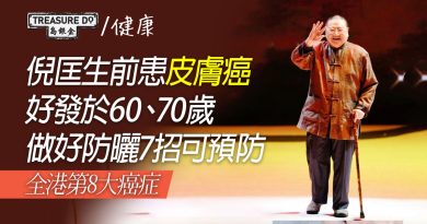 倪匡生前患皮膚癌　全港第8大癌症　好發於60、70歲　防曬7招預防皮膚癌