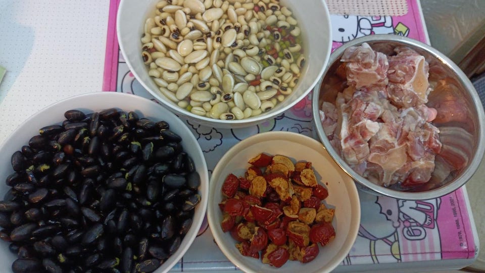黑豆雜豆牛尾湯-材料