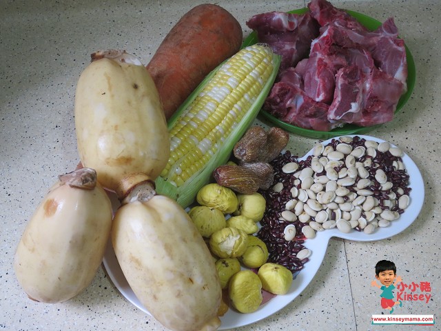 祛濕湯水-蓮藕栗子赤小豆扁豆豬骨湯-材料jpeg