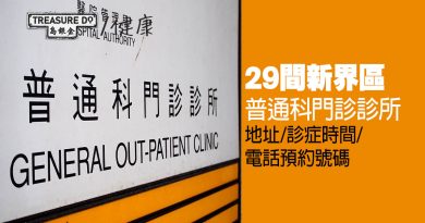 新界區普通科門診診所｜29間診所地址/ 診症時間/ 電話預約號碼
