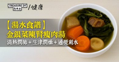 【湯水食譜】金銀菜陳腎瘦肉湯　清熱潤肺＋生津潤燥＋通便利水