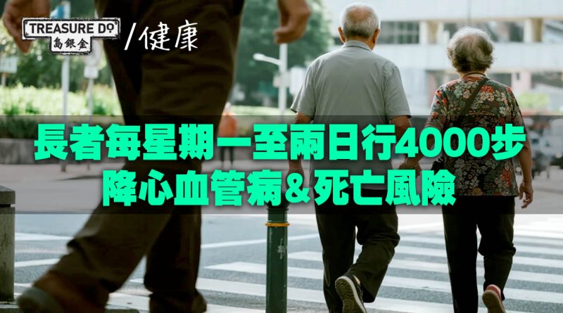 研究：長者每星期一至兩日行4000步，可減心血管病風險，降26%死亡風險