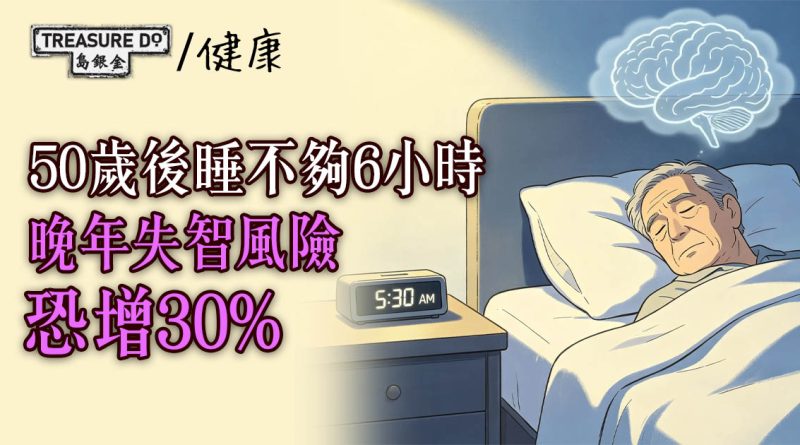 50歲後睡眠不足6小時　晚年患失智症風險恐增30%