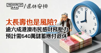 太長壽也是風險？逾六成港澳市民感財務壓力　預計需640萬儲蓄應付退休